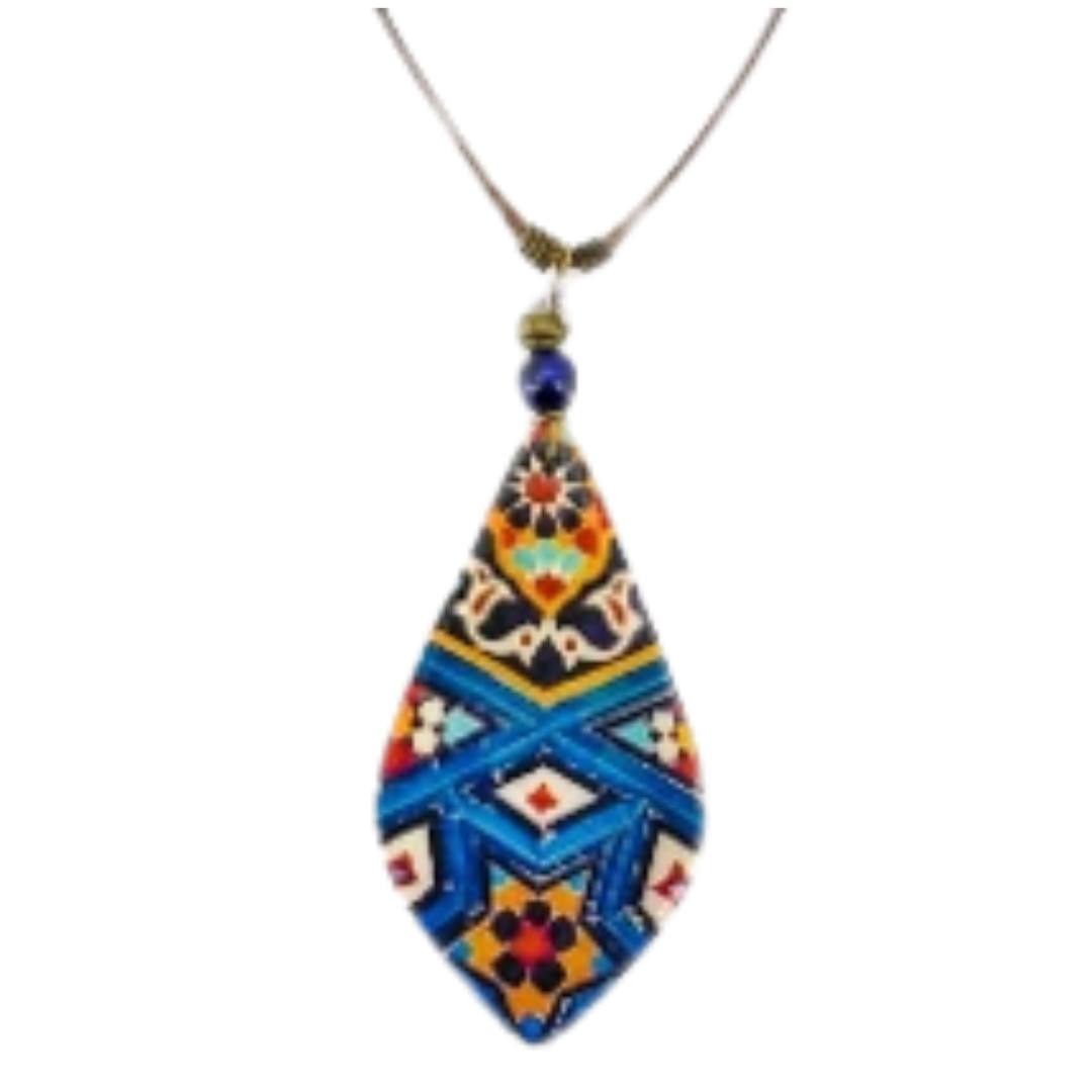 Collana Pendente Diamante ceramica Gereh – Gioielli solidali Papital Gallery (Iran)