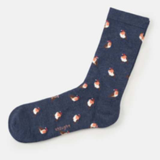 Particolare Calze uomo Festive Robin in confezione regalo | Thought