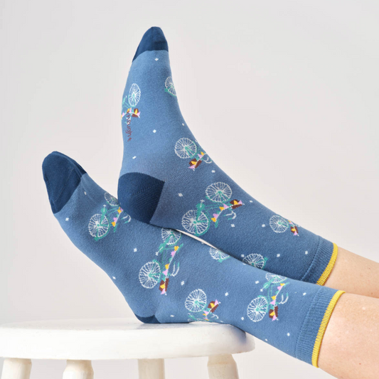 CALZINI DONNA "BUNTING BIKE"  DENIM BLU THOUGTH| COD 7471