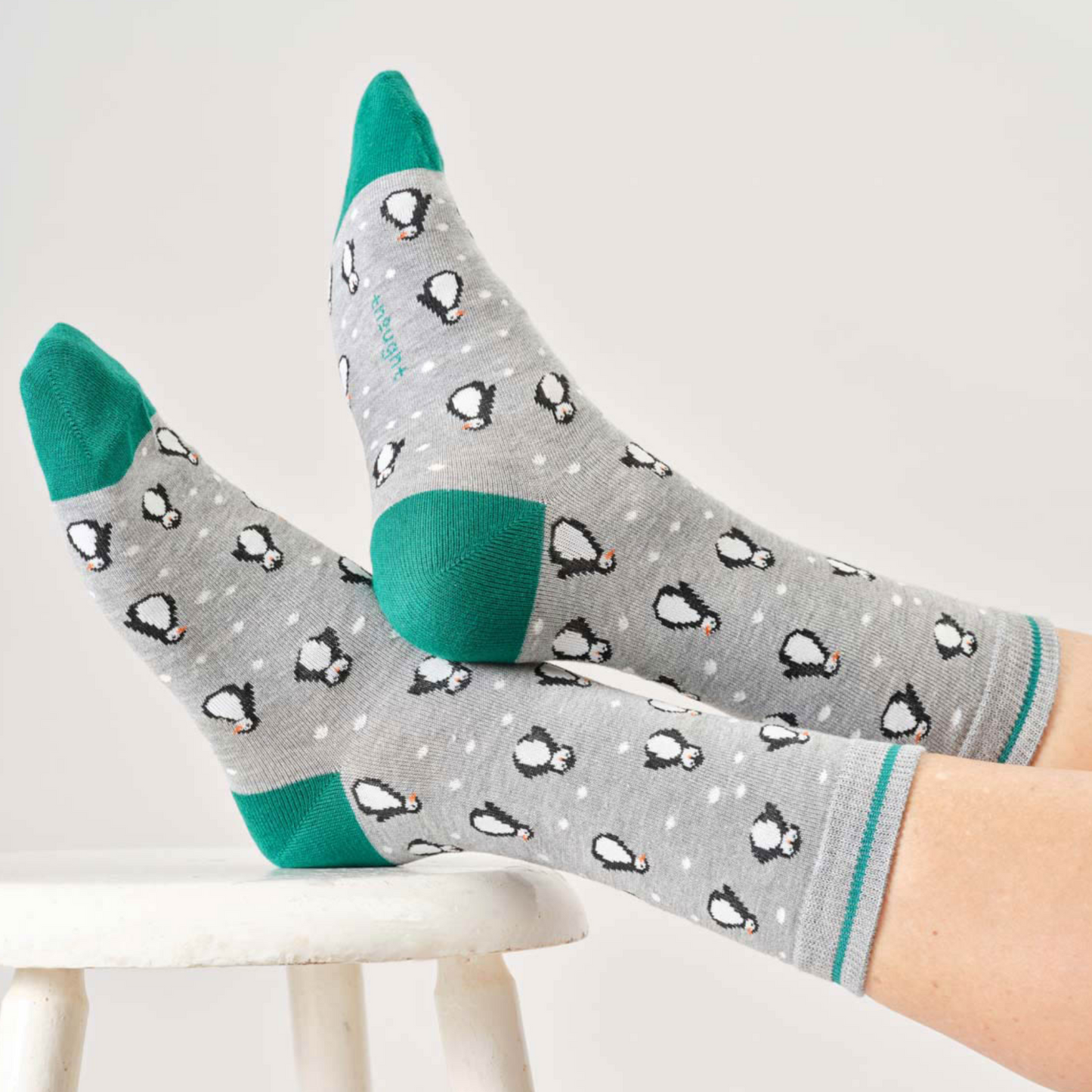 CALZINI DONNA SNOWY PENGUIN GREY MARL THOUGTH | COD 7500