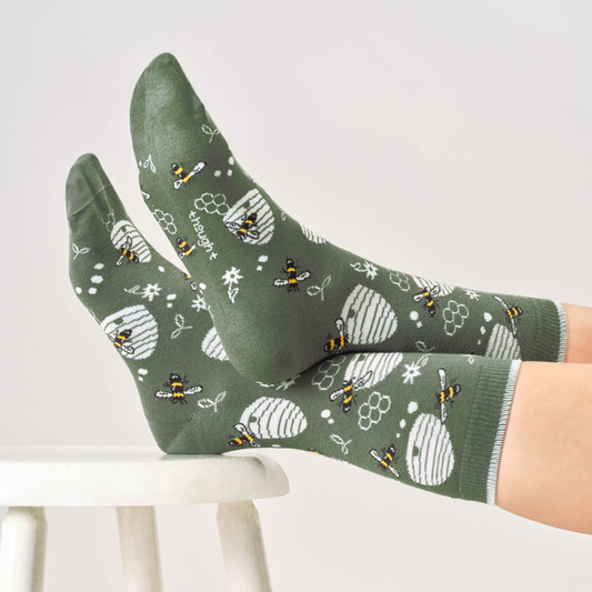 BOX CALZINI DONNA "HONEY COMB BEE"  COTONE  BAMBÙ  THOUGTH | COD 7519