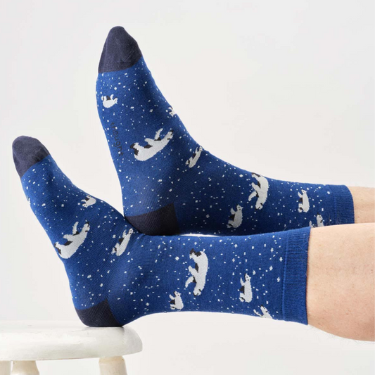 CALZINI UOMO WINTER POLAR BEAR DEEP BLUE THOUGTH | COD 7563