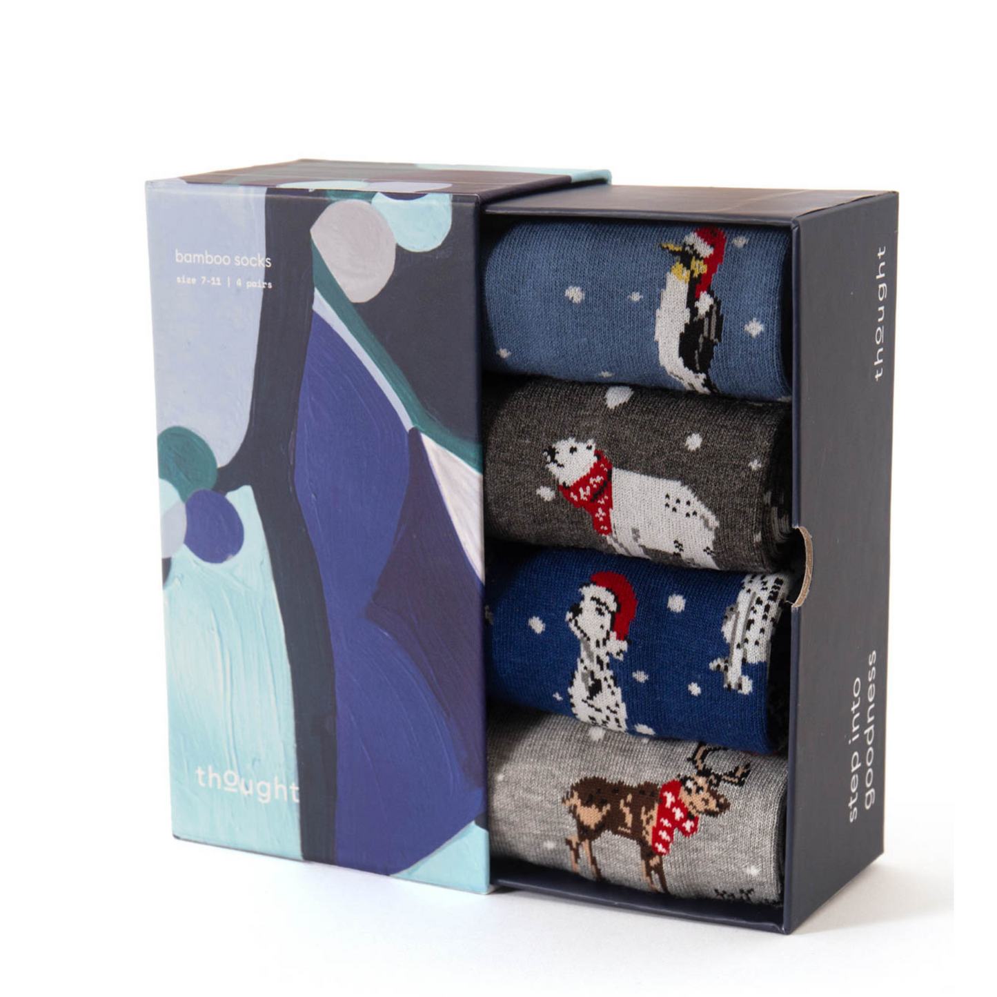 BOX REGALO CALZINI UOMO CHRISTMAS ANIMALS THOUGTH | COD 7585