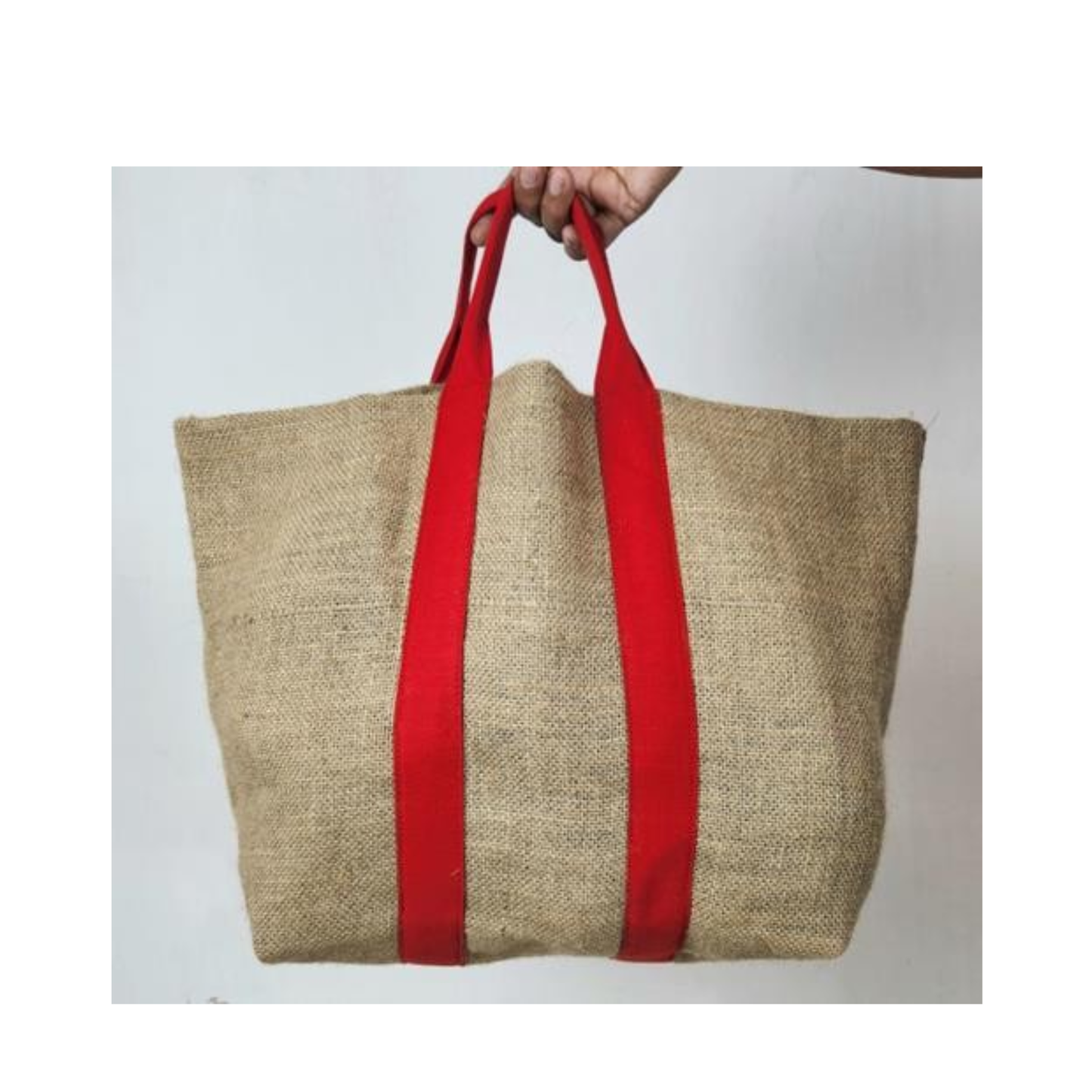 BORSA JUTA MANICO ROSSO| COD HUBEQ7281837