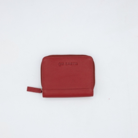 Portafoglio pelle rosso Beatrice – Portafoglio compatto donna