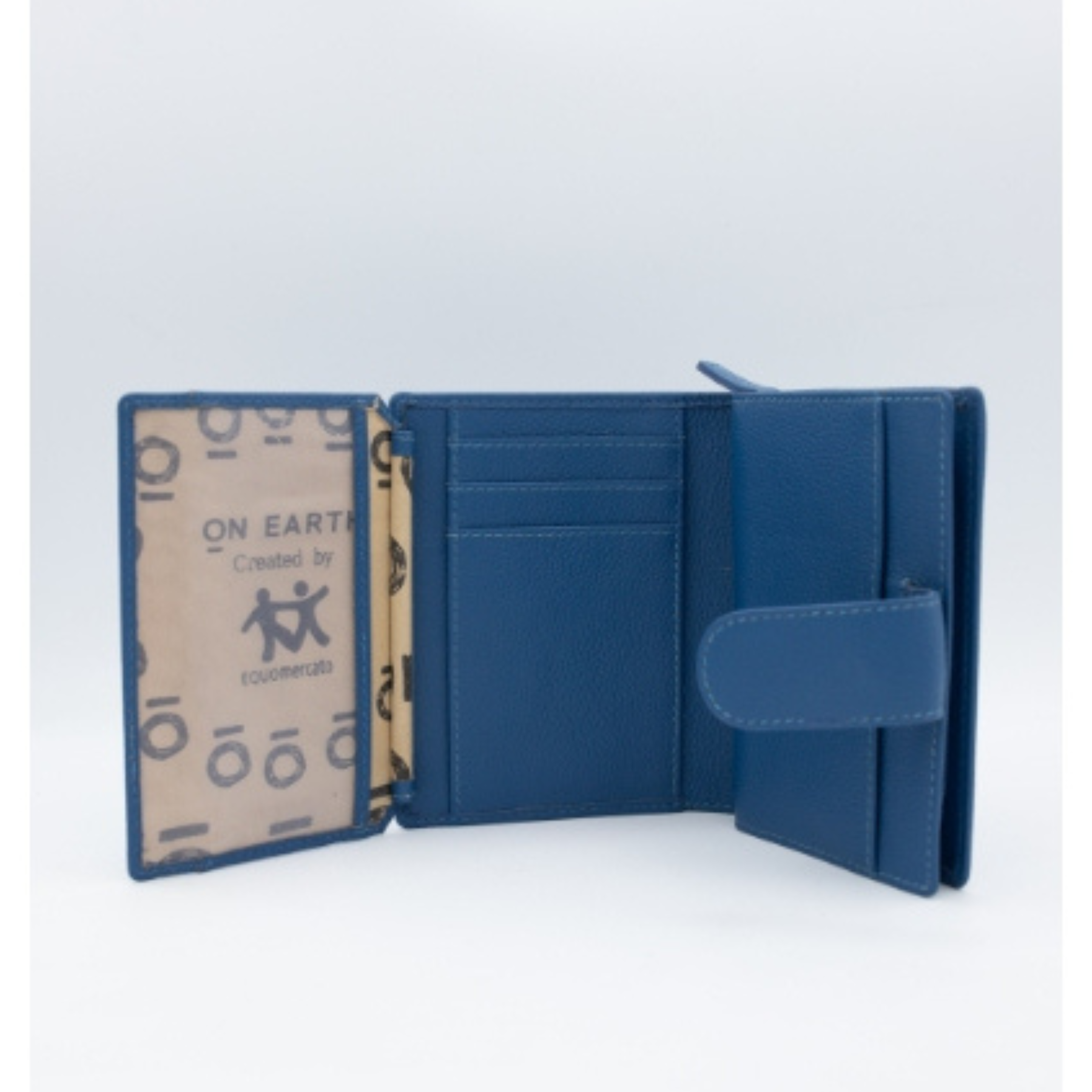 Portafoglio pelle blu donna Natalia – Portafoglio artigianale India