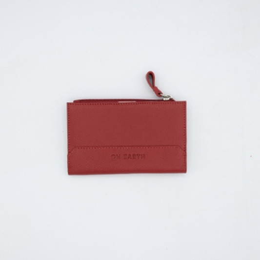 Portafoglio pelle rosso Tania – Portafoglio compatto donna Collezione On Earth