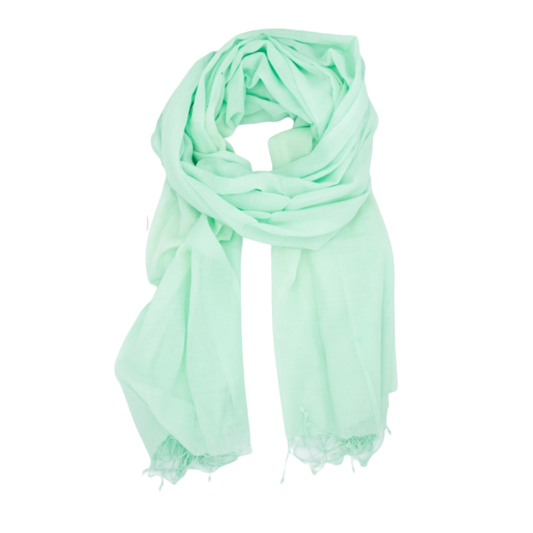 stola in cotone Sofia verde chiaro collezione OnEarth Equosolidale Equomercato