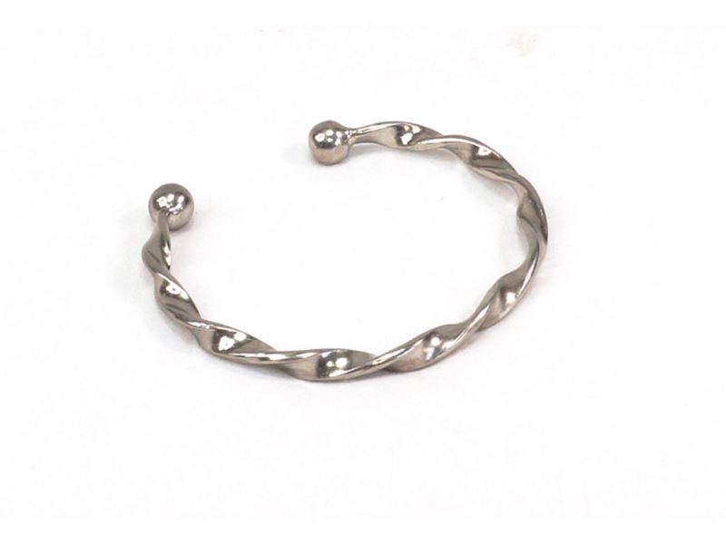 BRACCIALE FUSILLO A SPIRALE OTTONE PLACCATO ARGENTO| HUBM341126129119