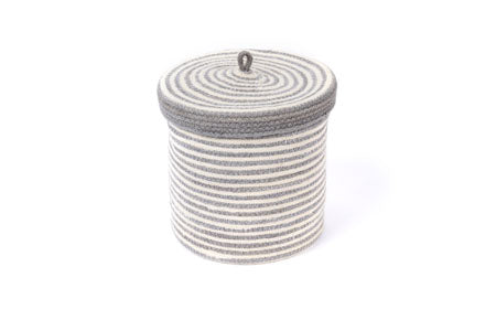 CESTO TONDO RIGHINE GRIGIO IN JUTA | COD. 5328