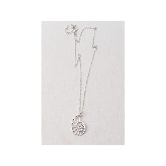 COLLANA AMMONITE IN OTTONE PLACCATO ARGENTO| HUBM341126147119