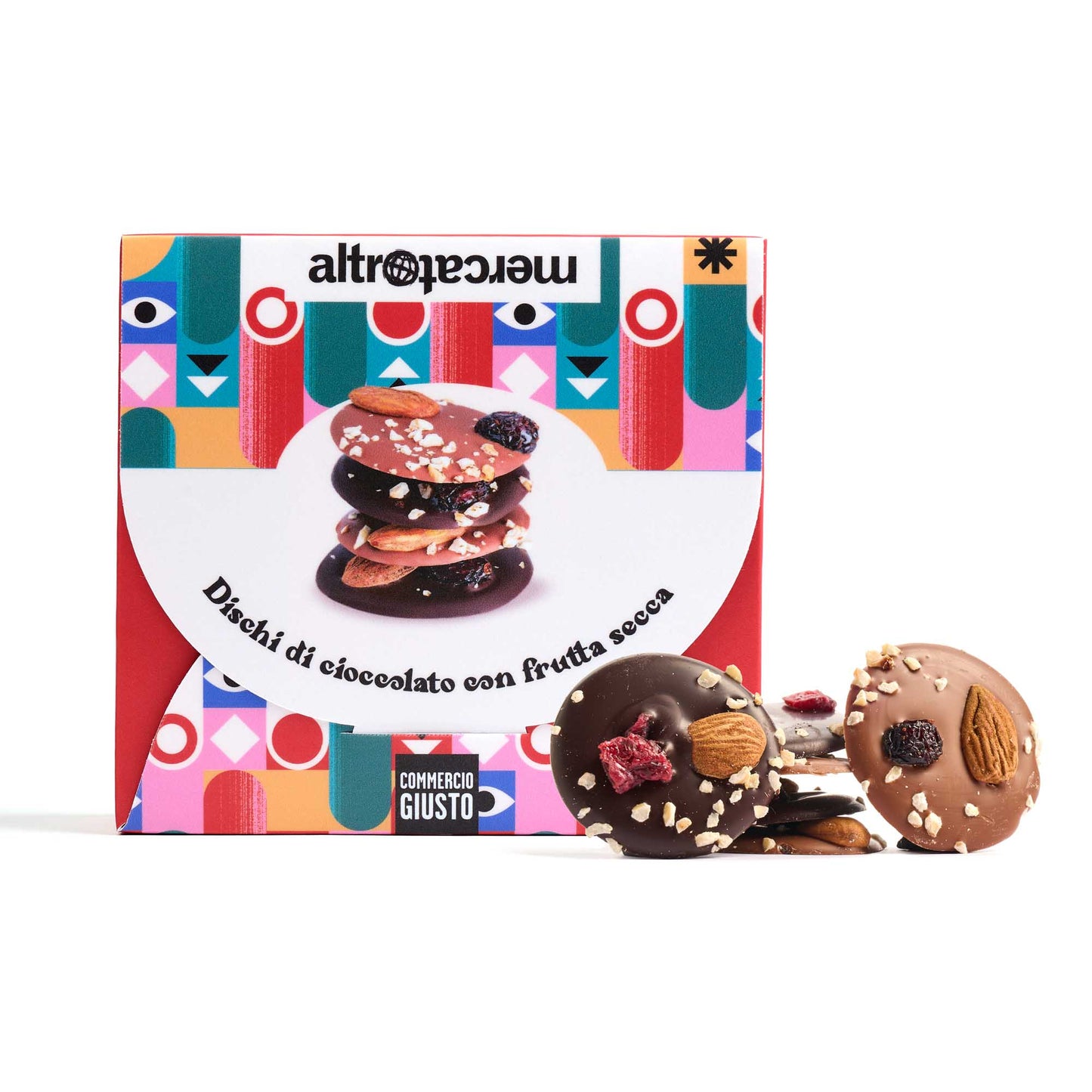 DISCHI AL CIOCCOLATO CON FRUTTA SECCA BIO NATALE SOLIDALE ALTROMERCATO| COD  6854 | 120 g