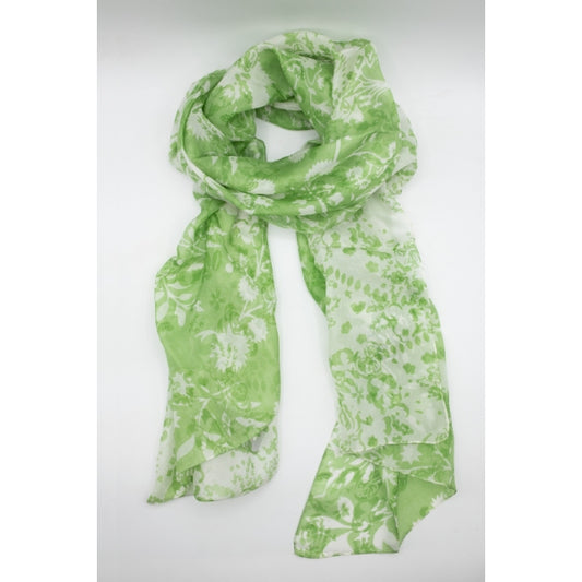 Stola artigianale in seta stampata Sandra color verde | Collezione On Earth | Equosolidale &amp; Sostenibile