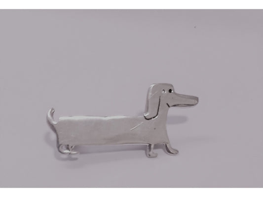 SPILLA BASSOTTO OTTONE PLACCATO ARGENTO| HUBM341126106319