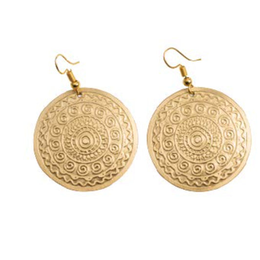 orecchini Dorado in ottone inciso è un bijoux etico della collezine OnEarth