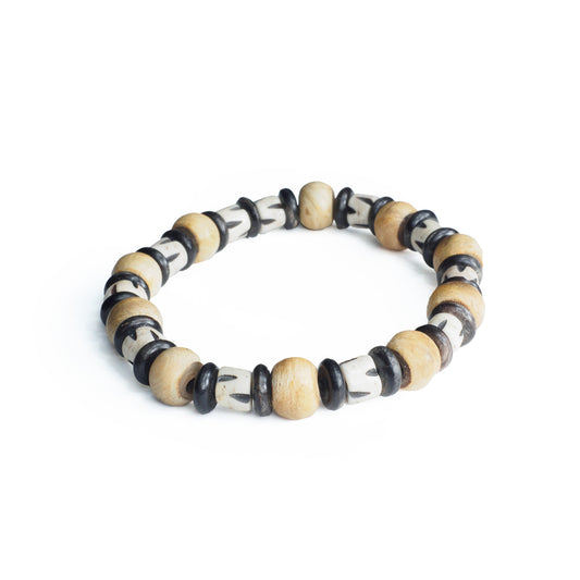 BRACCIALE BONE PLACCATO OSSO E CORNO| HUBM341128100207