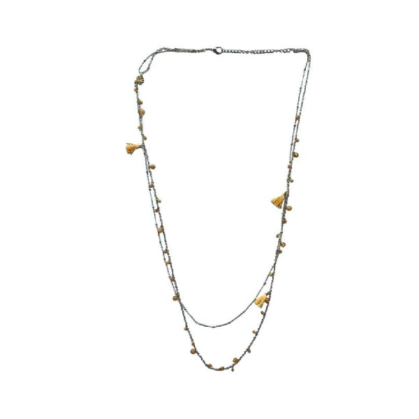 collana colour perline gialle bijou etico artigianale collezione solidale OnEarth