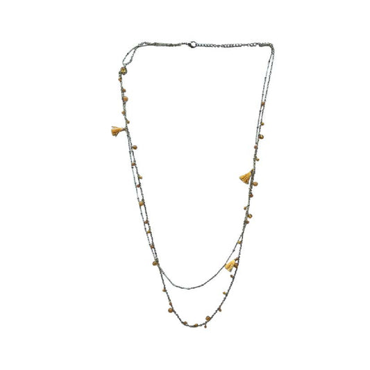 collana colour perline gialle bijou etico artigianale collezione solidale OnEarth