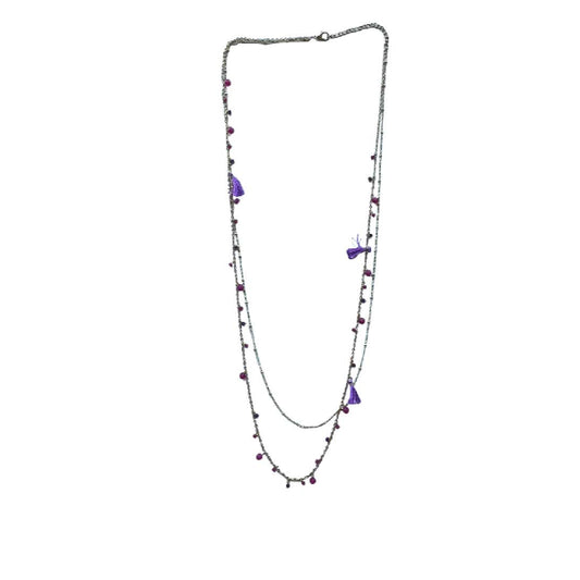 collana colour perline viola due fili egolabile bijouxetico e solidale collezione Onearth PE26