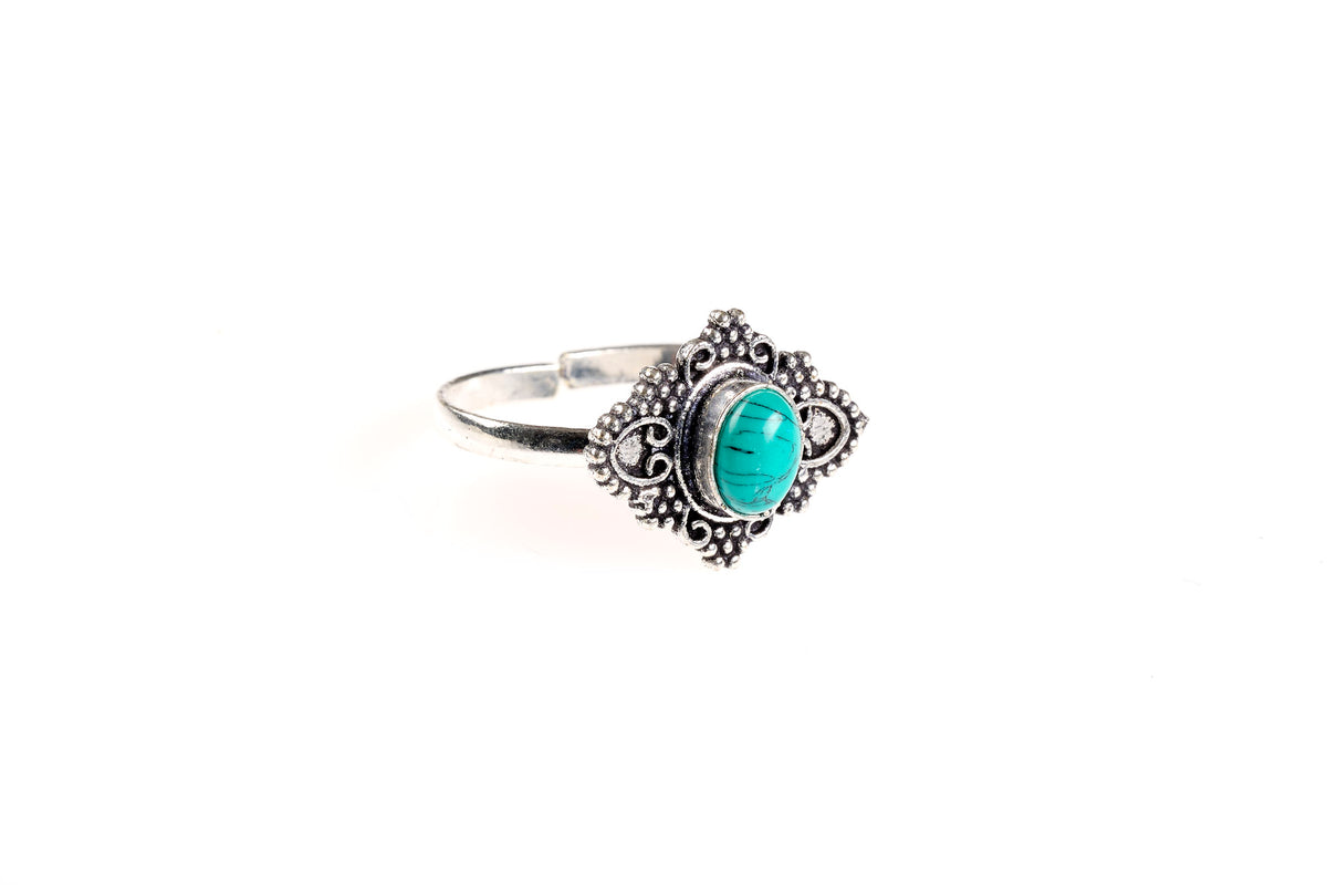 ANELLO RESPIRO OTTONE PIETRA AZZURRA | COD HUBM373126000310