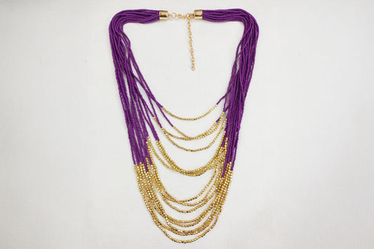 COLLANA AURORA FERRO OTTONE VETRO VIOLA | HUBM3731134006713