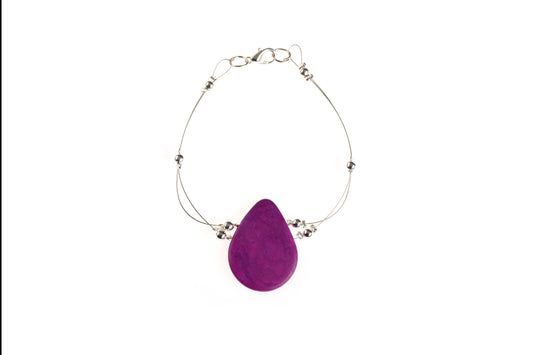 Bracciale NEMA – tagua viola (equosolidale, Camari Ecuador)