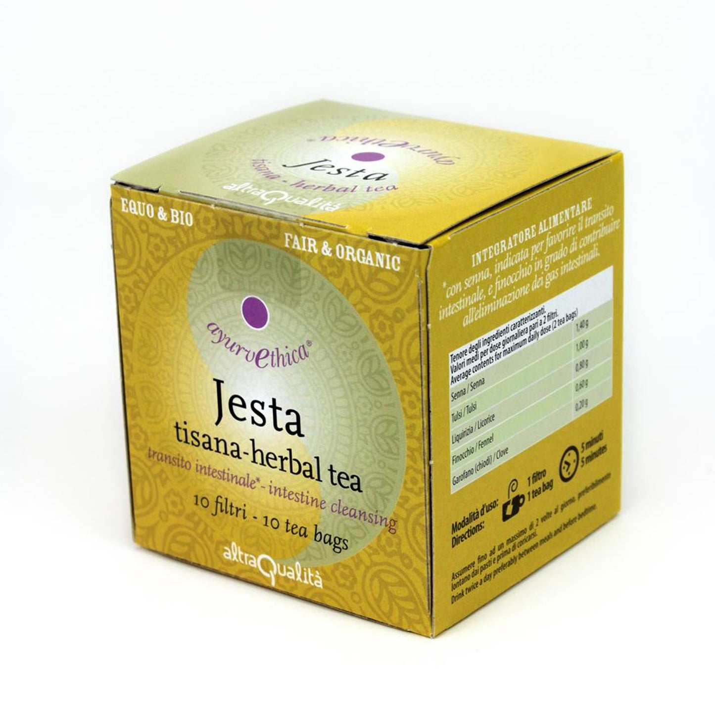 Tisana ayurvethica regolarizzante gas intestinali biologica equosolidale