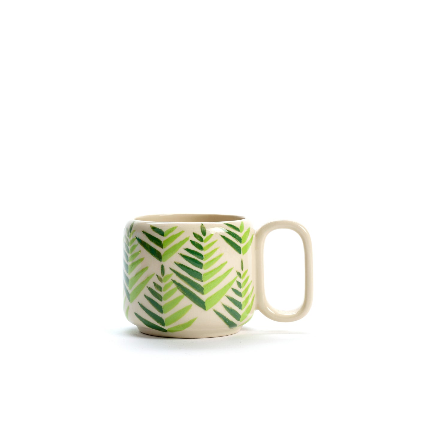 MUG PICCOLA FOGLIE VERDI IN CERAMICA  | COD: 6101