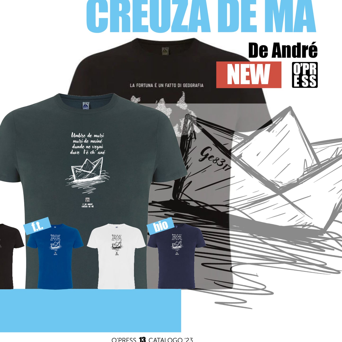 T-SHIRT CREUZA DE MA/ DE ANDRE' OPRESS COTONE | COD. BOTOP111