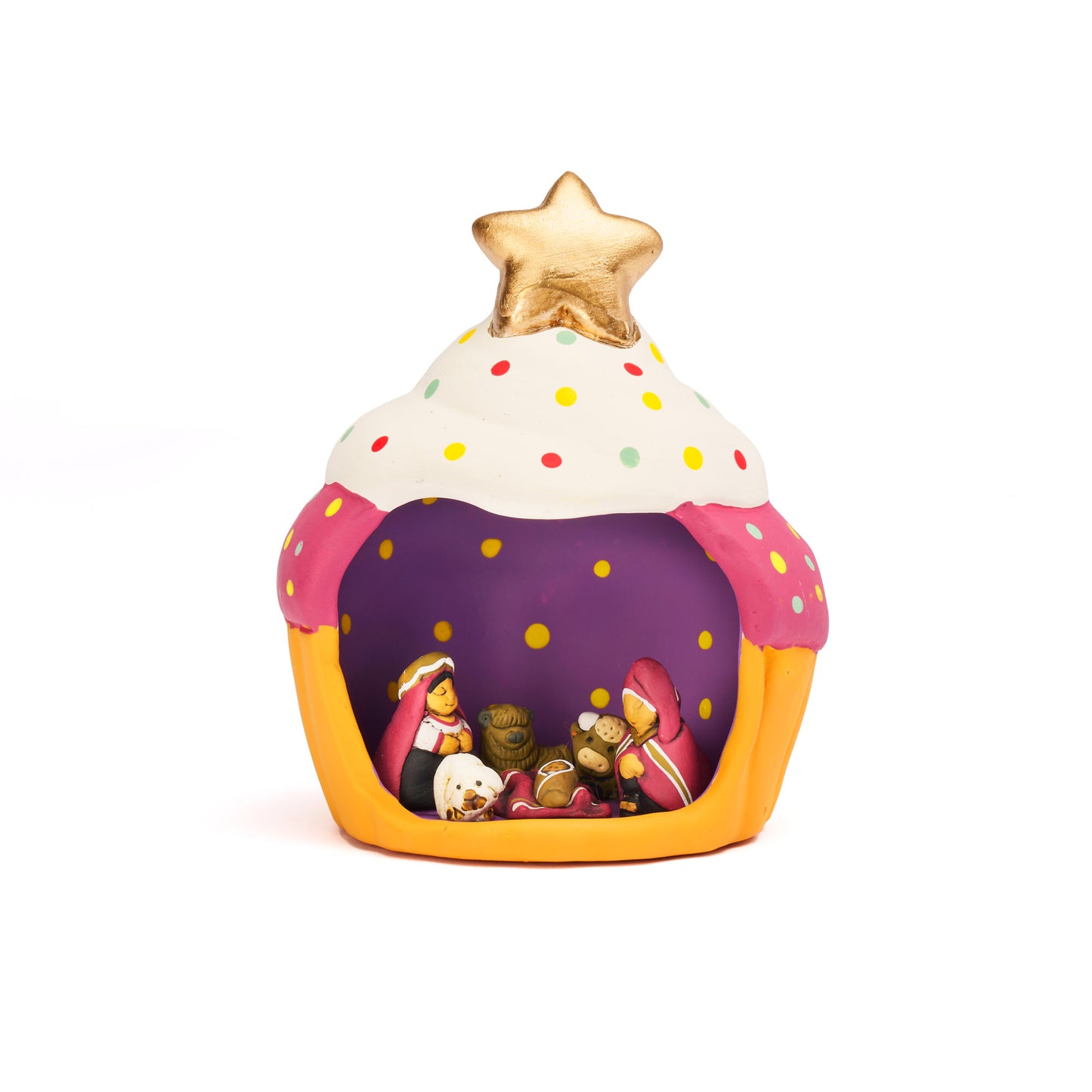 PRESEPE DOLCE NATALE VIOLA, IN CERAMICA | COD. 6541