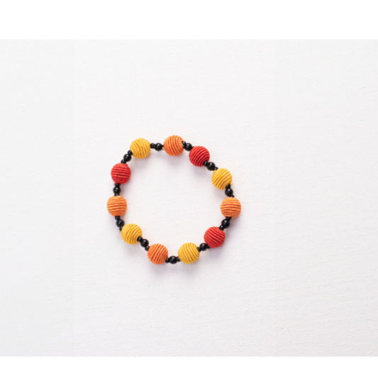 BRACCIALE MANDORLA, COTONE, VETRO, GIALLO 3 COLORI| HUBM341140164904