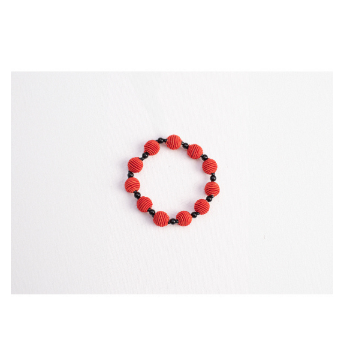 BRACCIALE MANDORLA, COTONE, VETRO, ROSSO| HUBM341140164609