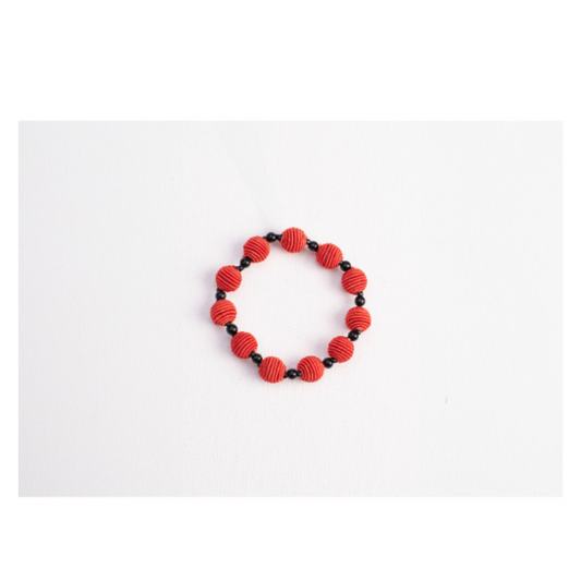BRACCIALE MANDORLA, COTONE, VETRO, ROSSO| HUBM341140164609
