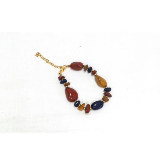 BRACCIALE SAPODILLA, OTTONE, DIASPRO E QUARZO BLU| HUBM341133161300