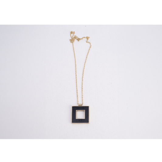 COLLANA HORN, OTTONE, CORNO, PENDENTE QUADRATO | HUBM341128160307