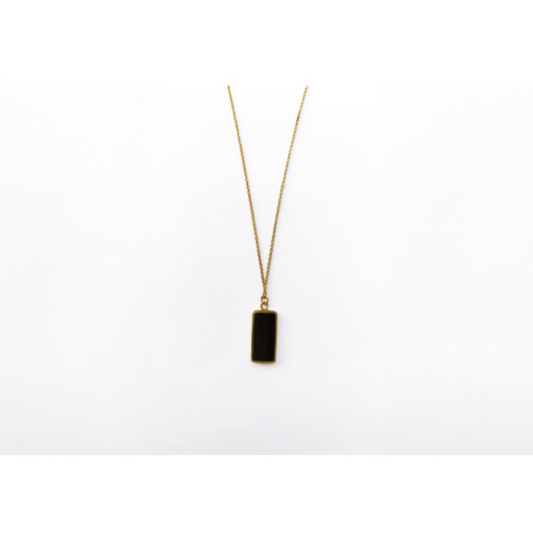 COLLANA HORN, OTTONE, CORNO, PENDENTE RETTANGOLARE| HUBM341128160207