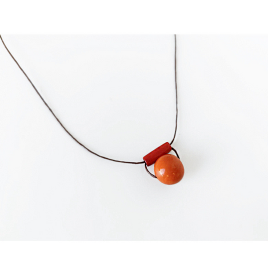 COLLANA LIME, TAGUA, PAMBIL, ROSSO, ARANCIONE | HUBM351142166100