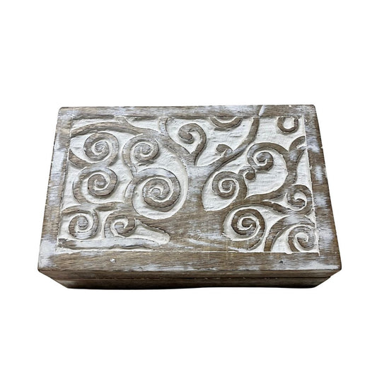 Scatola portagioie albero in legno di mango