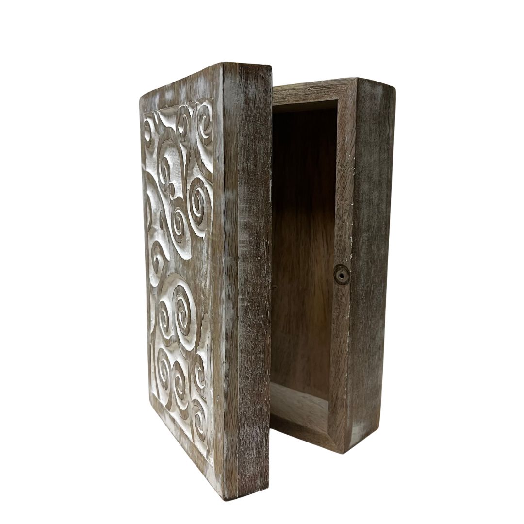 Scatola portagioie albero in legno di mango