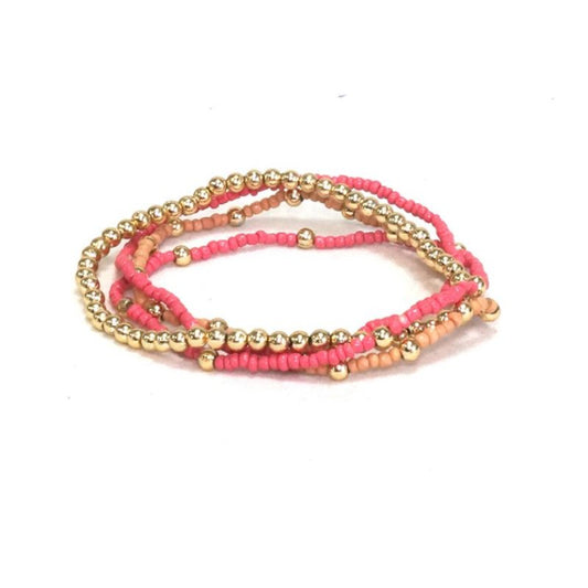 SET 4 BRACCIALI ACQUARIO VETRO E FERRO ROSA| HUBM341133156408