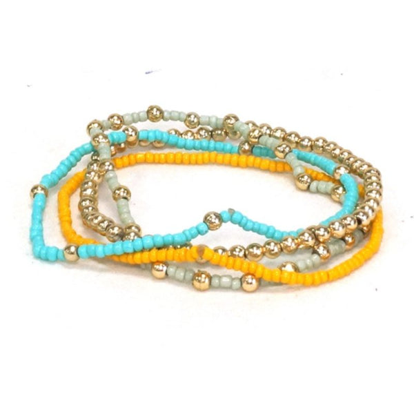 SET 4 BRACCIALI ACQUARIO VETRO E FERRO GIALLO| HUBM341133156500