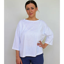 Carica l&#39;immagine nel visualizzatore di Gallery, maglietta cotone bilogico color bianco manica larga Colezione OnEarth per l&#39;estate Commercio Equosolidale
