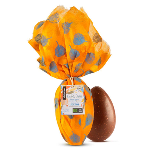Uovo di Pasqua Grow cioccolato di gianduia con granella di nocciole bio Altromercato