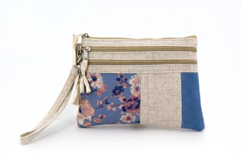 pochette tre tasche Summer Patchwork. Collezione Trame 2026. Artigianato Equosolidale Vietnam