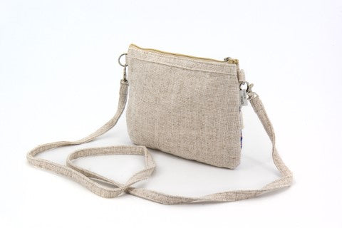 retro Borsa mini due tasche Summer Patchwork . Collezione Trame 2026. Artigianato equosolidale Vietnam