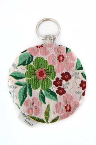 Fronte Portachiavi o portamonete cotone broccato disegno floreale. regalo olidale per donna dal Vietnam