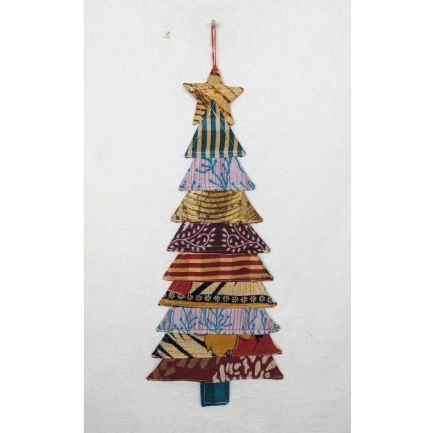 Albero in Sari Riciclato da Appendere Piccolo fatto a mano in Bangladesh – BaSE – addobbo natalizio equosolidale