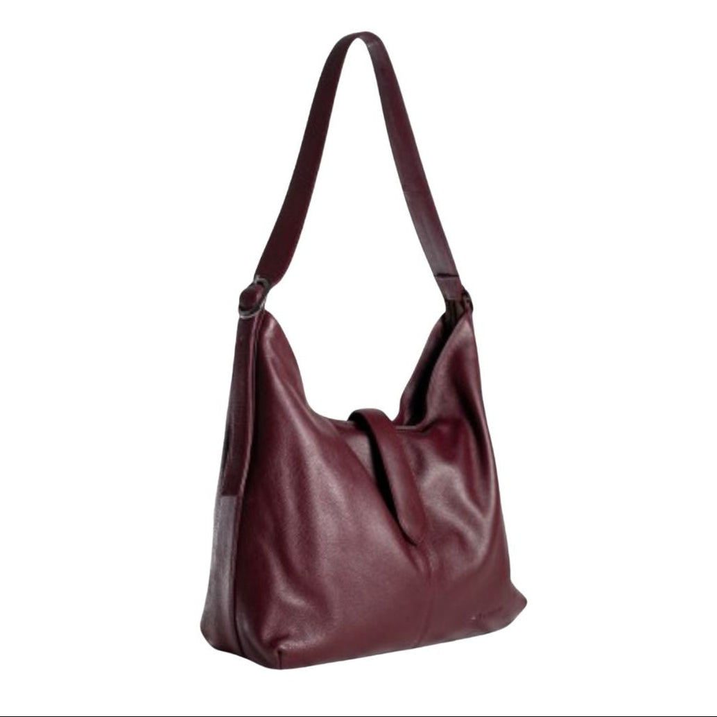 Borsa in pelle color prugna Morgex | Collezione OnEarth