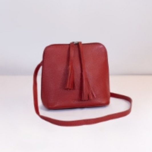 Borsa Nizza in pelle rossa collezione borse sostenibili collezione On Earth