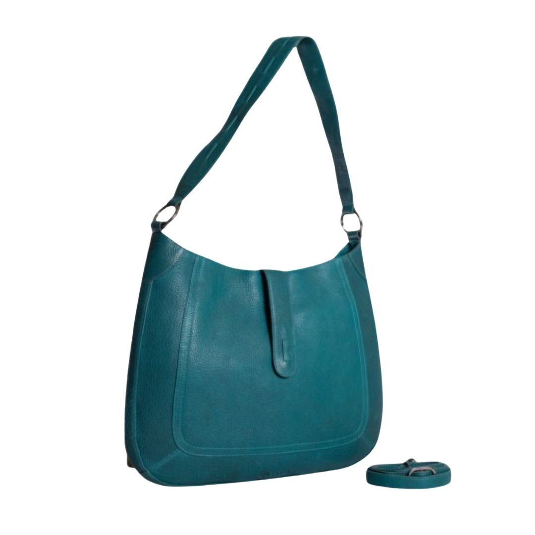 Borsa Saint Malo in pelle verde | collezione OnEarth Atigiantato indiano equosolidale